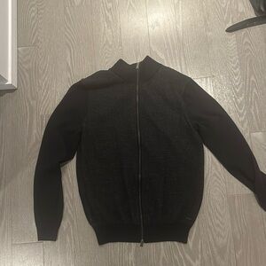 Hugo Boss men’s black/charcoal zip up sweater